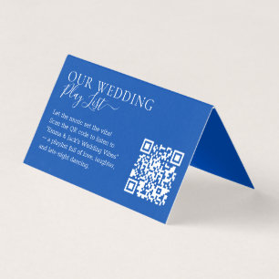 Liste de lecture de code QR bleu cobalt de mariage