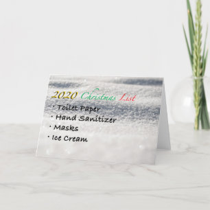 Liste de Noël 2020 Carte de Noël