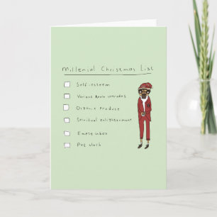 Liste de Noël millénaire Carte comique amusante