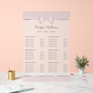 Liste de prix Coquette Pink Bow Translucide