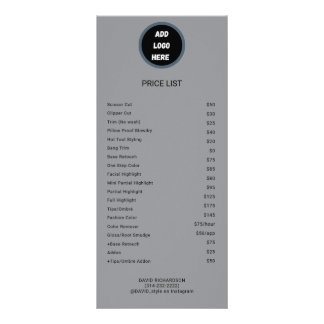 Liste de prix de logo personnalisé professionnel