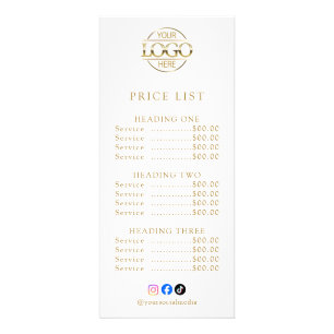 Liste de prix de salon de logo d'affaires élégant