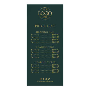 Liste de prix de salon de logo d'affaires élégant 