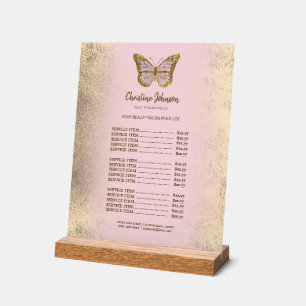 liste de prix des papillons rose faux papier