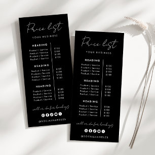 Liste de prix des services de produits personnalis