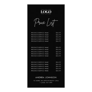Liste de prix des services de script noir minimali