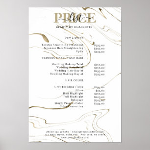 Liste de prix du marbre moderne Affiche