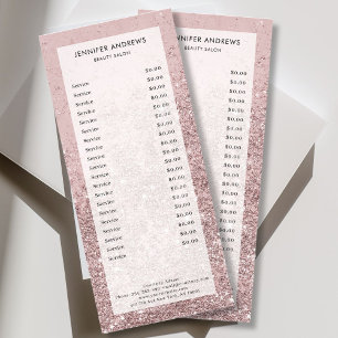 Liste de prix du salon de glitter Rosegold moderne