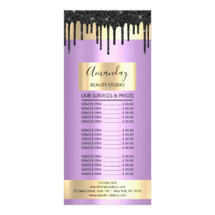 Liste de prix Hair maquillage Lash ongle Gold Drip