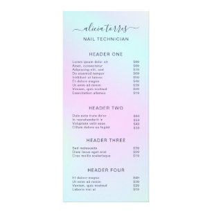 Liste de Prix Holographique du Salon de Beauté Élé