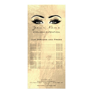 Liste de prix Lashes Extension Maquillage Artiste 