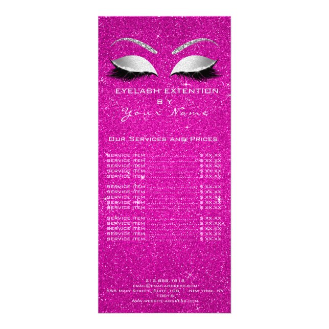 Liste de prix Lashes Extension Maquillage rose cha (Devant)