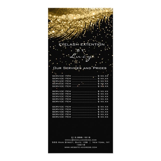 Liste de prix Lashes Extension Parties scintillant (Devant)