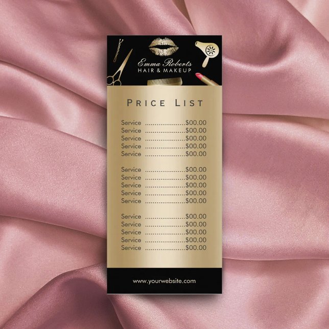 Liste de prix | Maquillage Artiste Gold Foil Beaut (Créateur téléchargé)
