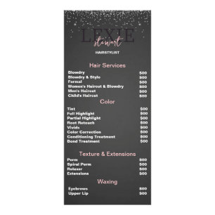 Liste de prix minimaliste et élégante pour les che