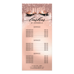 Liste de prix Or Rose moderne Lashes