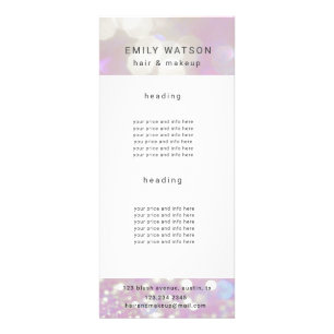 liste de prix salon bokeh pastel scintillant