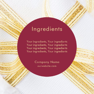 Liste des ingrédients du produit étiquette d'entre