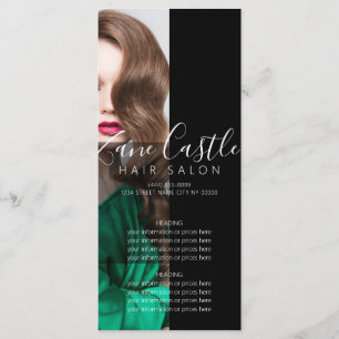 Liste des prix du menu du salon de cheveux