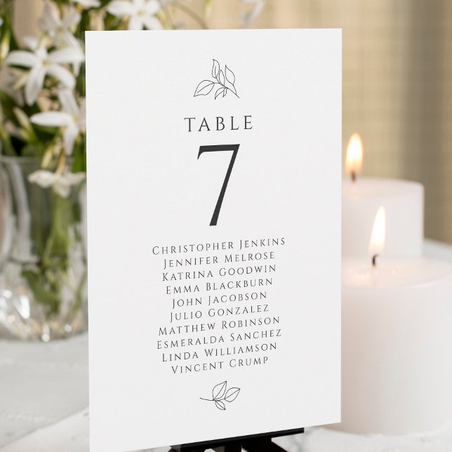 Liste d'invités mariages Carte de numéro de table  (Créateur téléchargé)