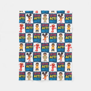 Listen! Act! Unite! Pattern Fleece Blanket
