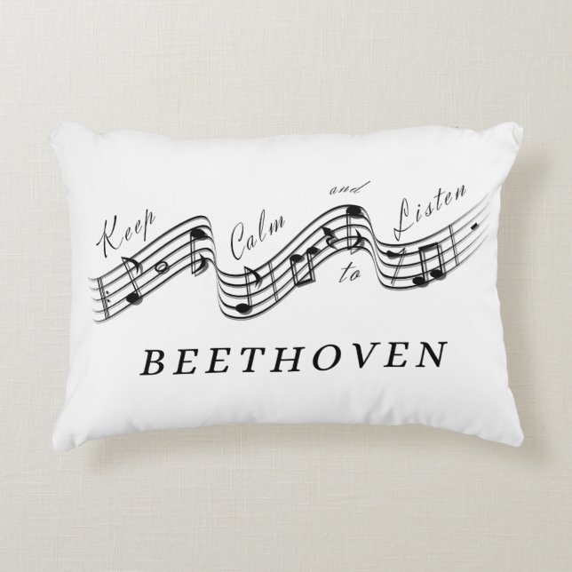 Listen Beethoven Best Classical Music Composer Accent Pillow (Front)