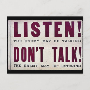 Listen! Don't Talk Postcard