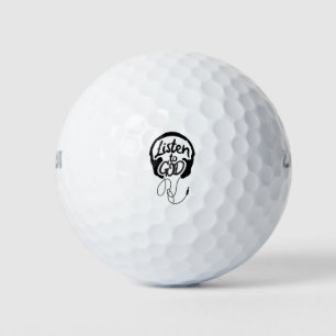 Listen to God Art Christian Art Motivational Art  Golf Balls