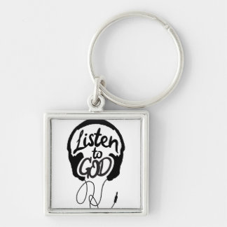 Listen to God Art Christian Art Motivational Art  Keychain
