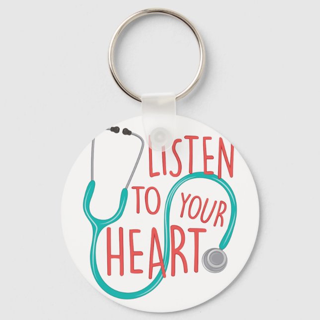 Listen To Heart Keychain (Front)