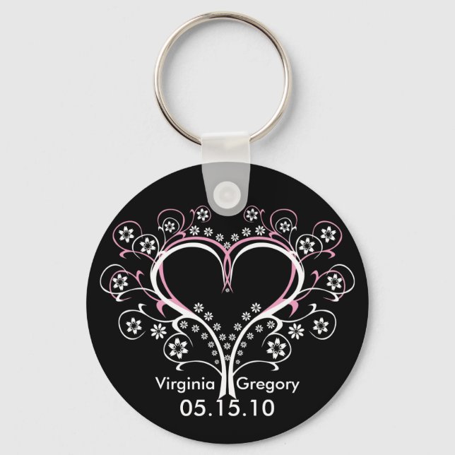 Listen to My Heart Wedding Keychains (Front)