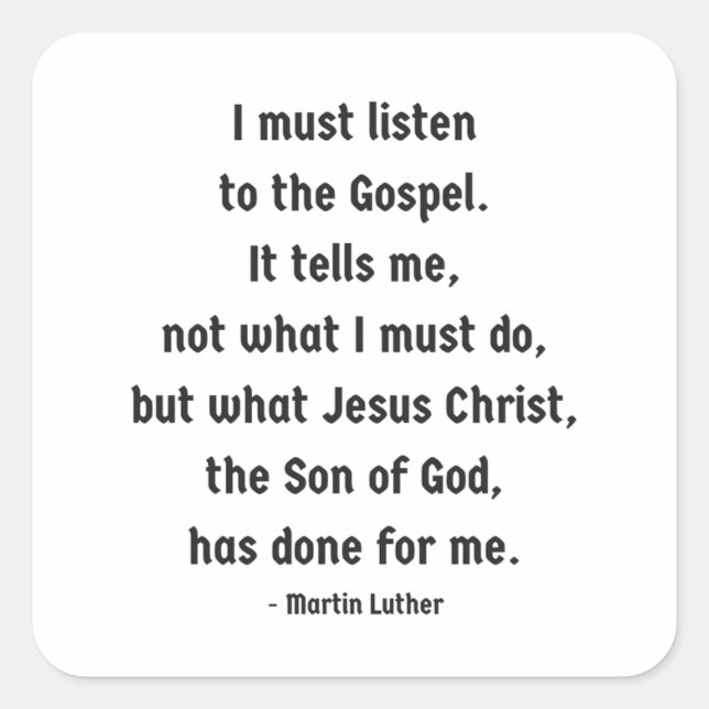 Listen to the Gospel Square Sticker (Front)