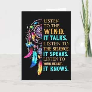 Listen To The Wind It Talks Listen To The Silence  Card