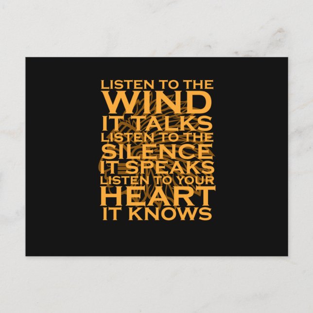 Listen To The Wind Native American Day Support Invitation Postcard (Front)