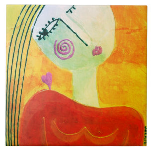 Listen to Your Heart Abstract Art Tile