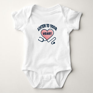 Listen to your heart stethoscope baby bodysuit