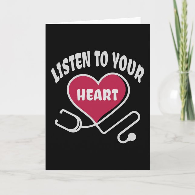 Listen to your heart stethoscope card (Front)
