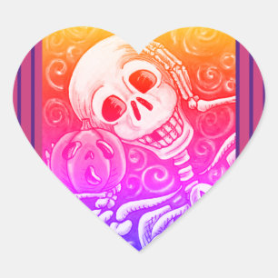 LISTEN TO YOUR PUMPKIN, HALLOWEEN SKELETON STICKER