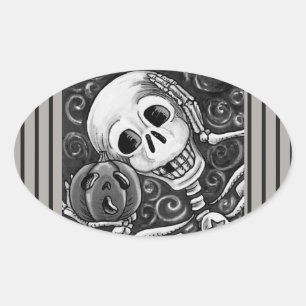 LISTEN TO YOUR PUMPKIN, HALLOWEEN SKELETON STICKER