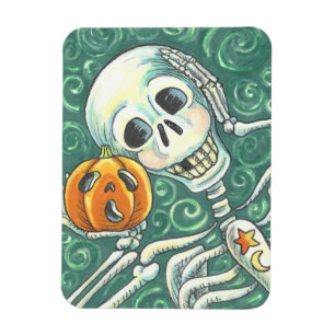 LISTEN TO YOUR PUMPKIN, HALLOWEEN SKELLY MAGNET
