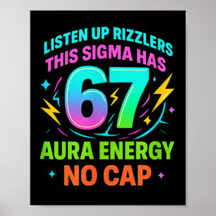 Listen Up Rizzlers This Sigma Has 67 Aura Energy S Poster