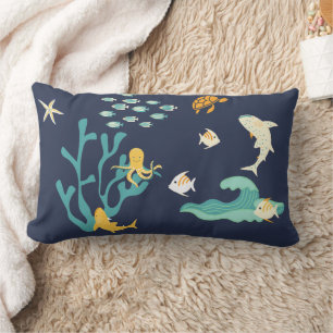 Listening To The Ocean, Earth Day,  Lumbar Pillow