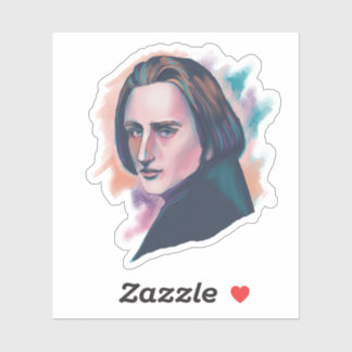Liszt Colorful Watercolor Portrait