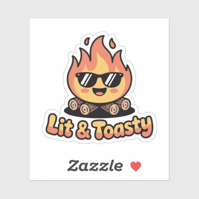 Lit Campfire Cute Kawaii Badge (Sheet)
