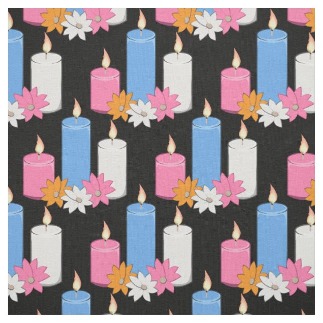 Lit Candle Flowers Thunder_Cove Fabric (Swatch)