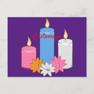 Lit Candle Flowers Thunder_Cove Postcard
