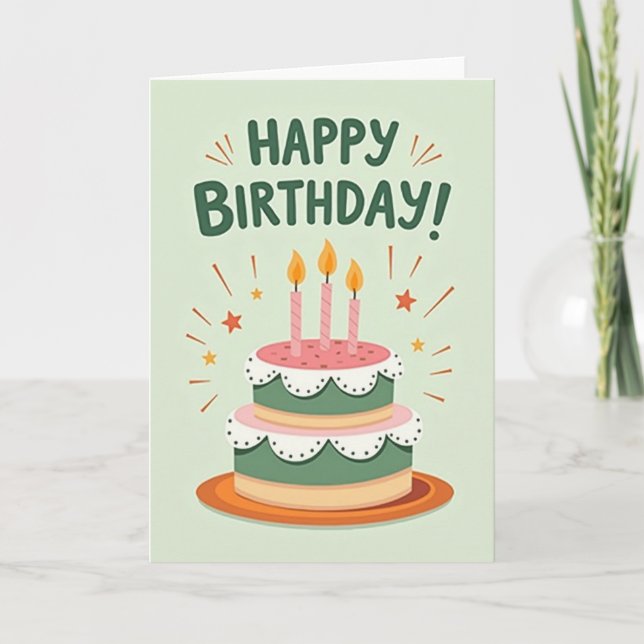 Lit Candles Birthday Card (Front)