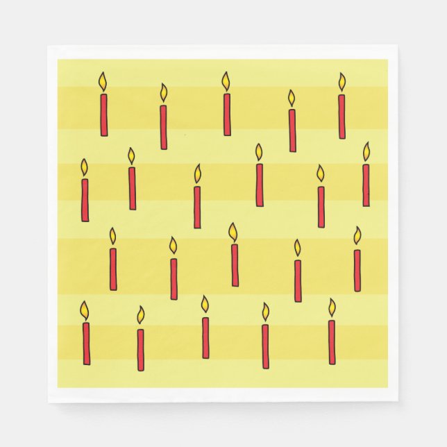 Lit Candles Funny Birthday Party Napkin (Front)