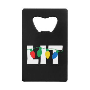 Lit Christmas Credit Card Bottle Opener
