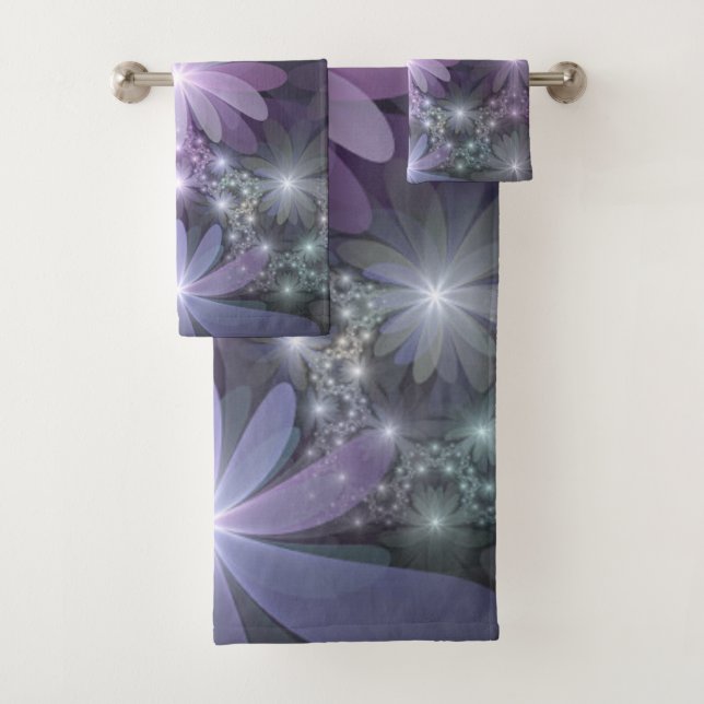 Lit de fleurs Art Fractal Abstrait tendance brilla (En situation)